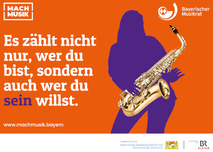 Ein Plakatmotiv der Kampagne #MachMusik (© Bayerischer Musikrat)