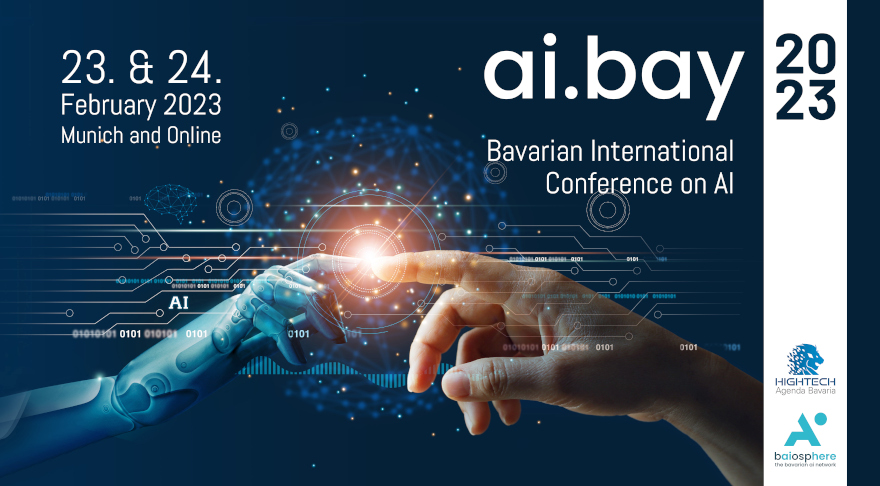 Die internationale KI-Konferenz AI.BAY 2023 findet am 23. und 24. Februar 2023 in München statt (© adobe stock @ipopba)