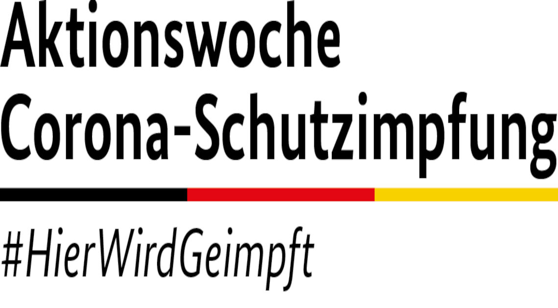 Das Logo der bundesweiten Aktionswoche #HierWirdGeimpft